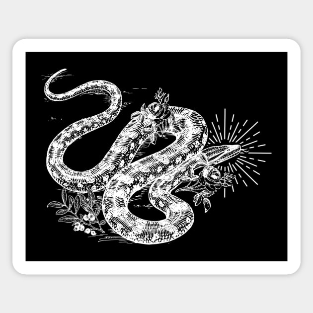 Serpent and Rose Sticker by ballhard